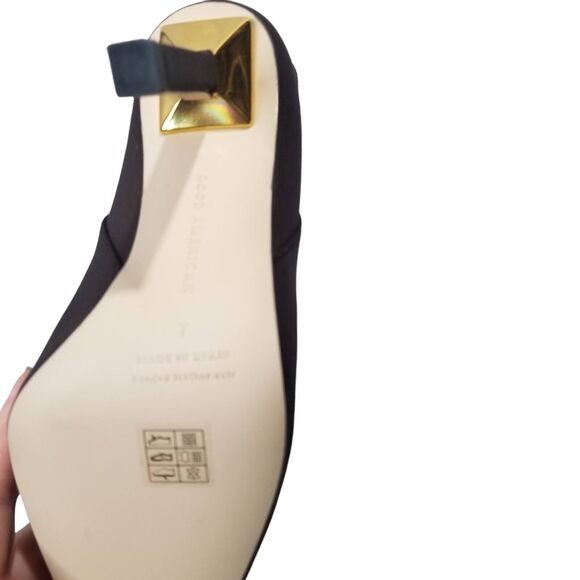 NWT Good American Boots Womens 7 Kickstand Heel Gold Neoprene Chocolate GA118N-X - Picture 4 of 6